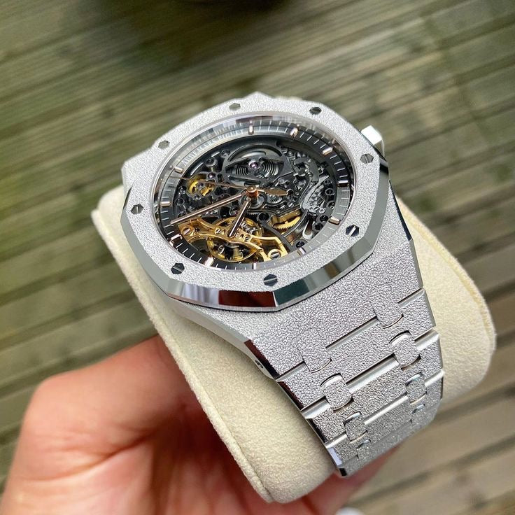 White Gold Frosted Audemars Piguet Royal Oak